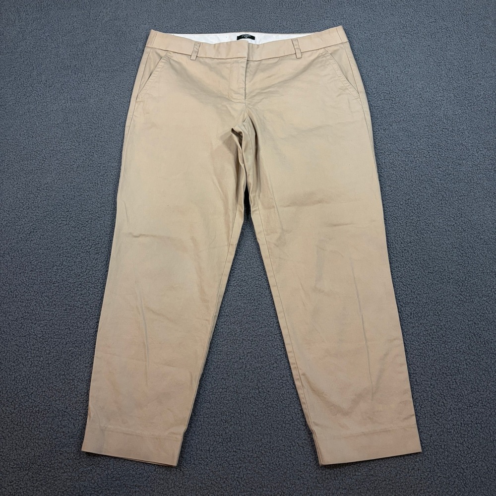 J.Crew Chino Pants Women 10 Tan City Fit Stretch 37033 Cotton Blend Casual Work